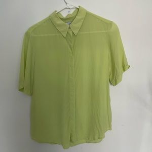 Neon green sheer button up